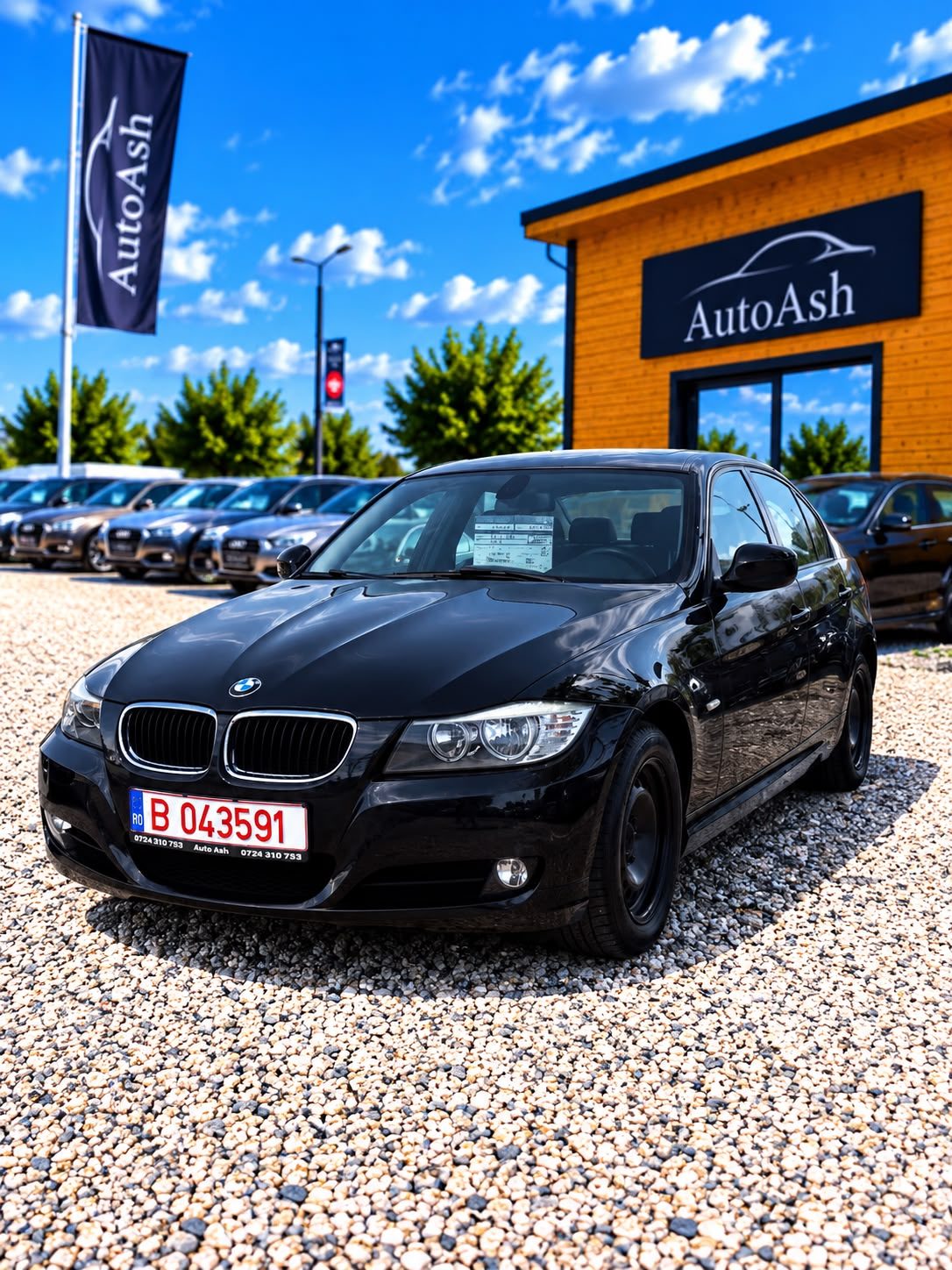 BMW Seria 3 E90 negru în parcul AUTOASH din Buftea